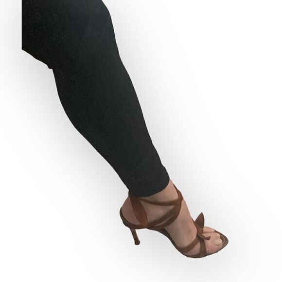 Blumarine Tan Brown Suede Sandal Heel, Ankle Tie, 38 - Picture 2 of 6